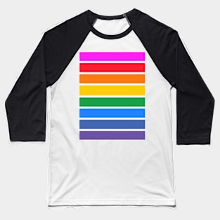 Bright rainbow stripes - horizontal Baseball T-Shirt